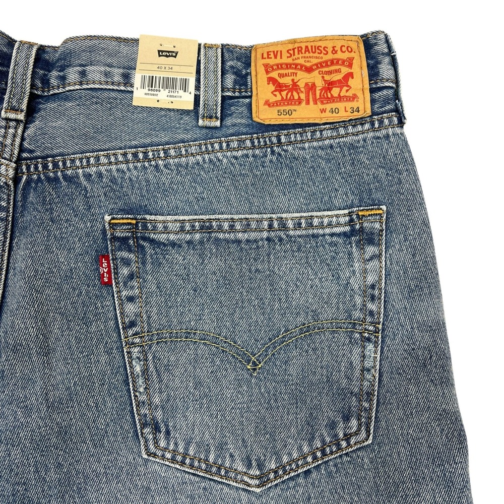Levi's 550 Relaxed Fit Mens Jeans 40x34 (40x33) Distressed Grunge Retro NEW! - Picture 8 of 14
